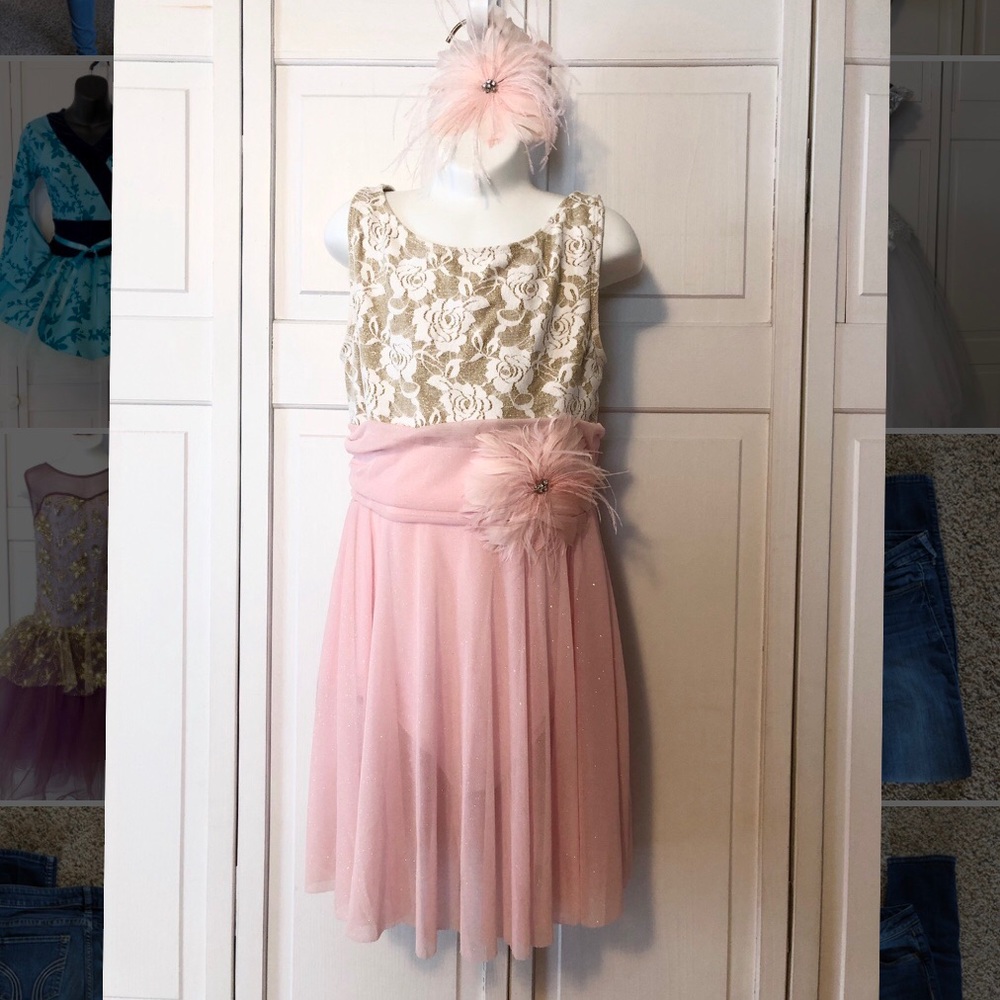 Weissman LC lyrical pink and cream dance costume